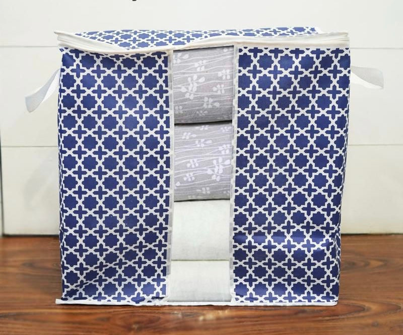 Printed Multipurpose Storage Bag, Storage Bags With Handles, Non Woven Floral Print Storage Organizer, Closet Organizer Printed Multipurpose Storage Bag, Storage Bags With Handles, Non Woven Floral Print Storage Organizer, Closet Organizer